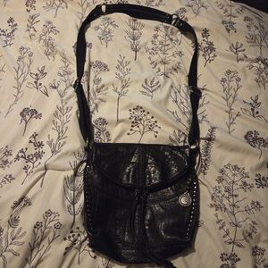 The Sak Black Leather Crossbody Bag with Stud Detail